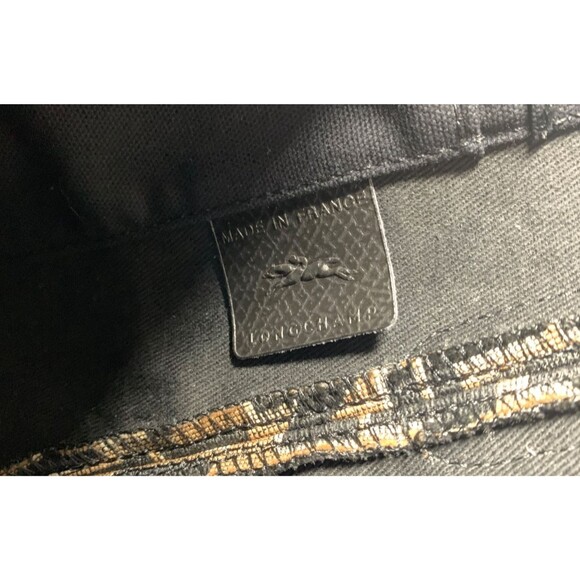 Longchamp Roseau Monogram Print Shoulder Bag Crossbody Black Tan – Hard to Find - Picture 3 of 14